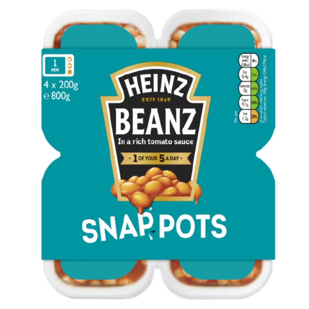 Heinz Baked Beans Snap Pots 4 x 200g