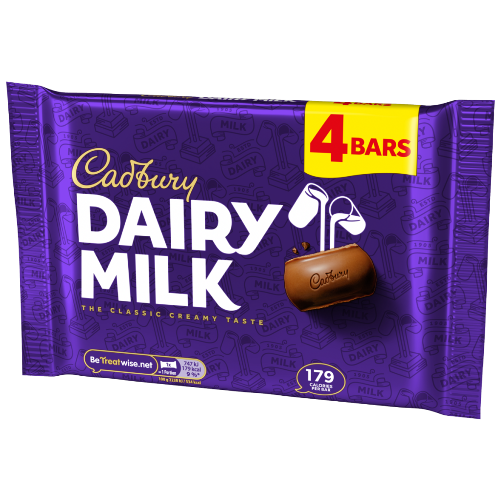 Cadbury Dairy Milk Chocolate Bar 4 Pack Multipack 134 g