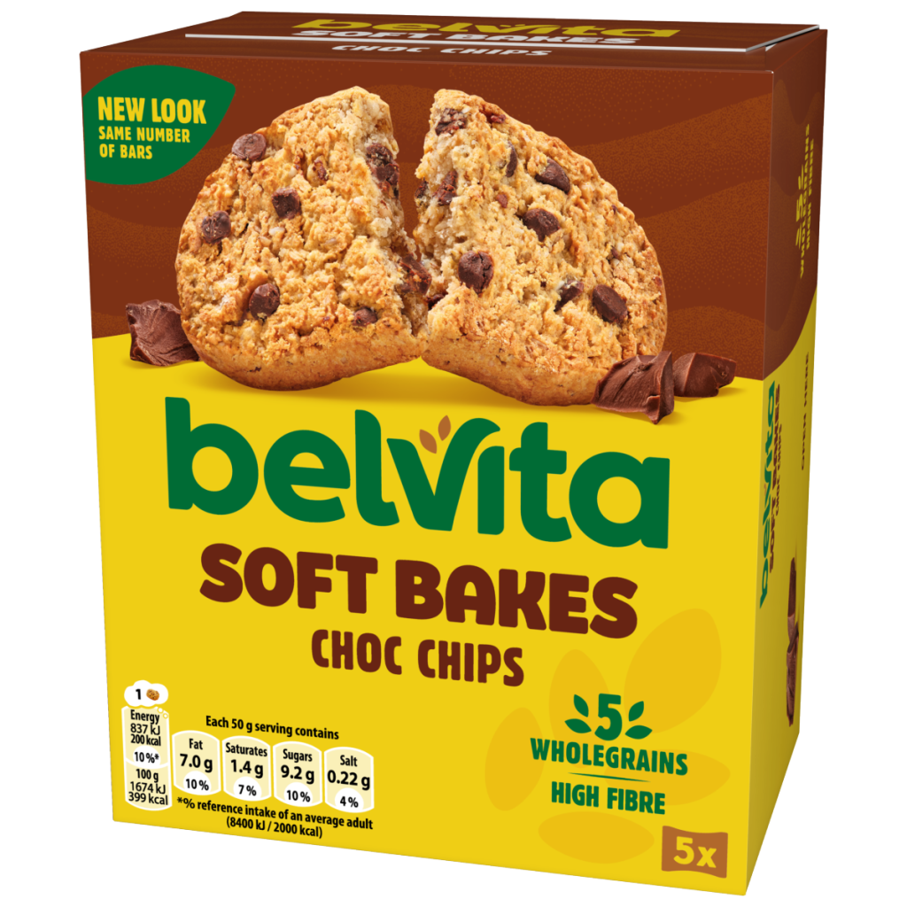Belvita Soft Bakes Chocolate Chip Cereal Snack Bars Multipack 250g (5 x 50g)