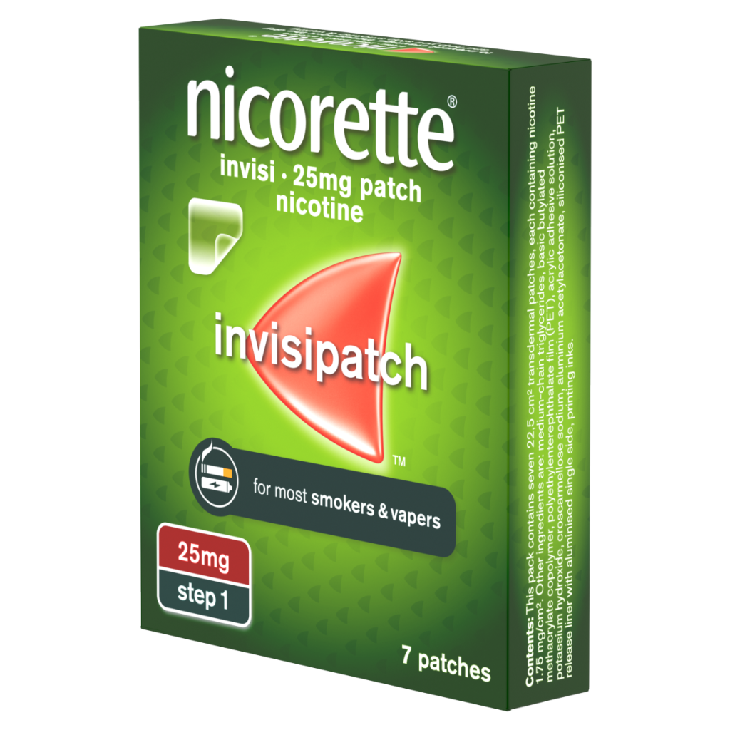 Nicorette Invisipatch Step 1,7 patches, 25mg, Quit Smoking Aid