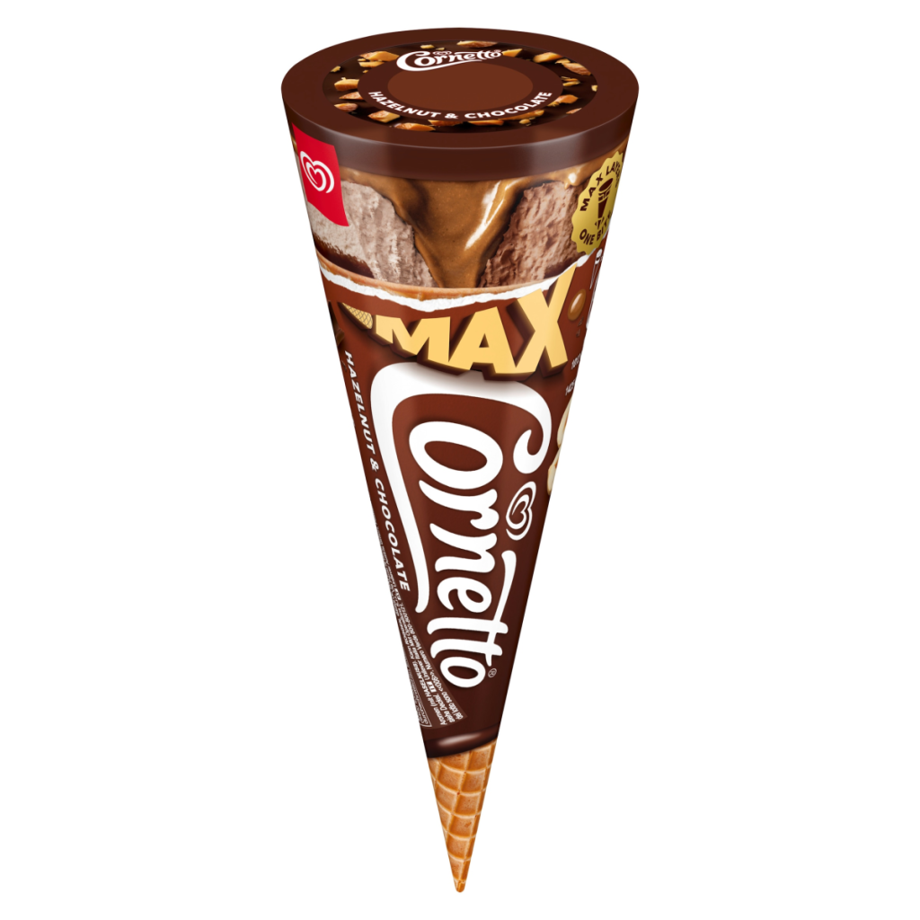 Cornetto MAX Hazelnut & Chocolate Ice Cream Cone 115 ml