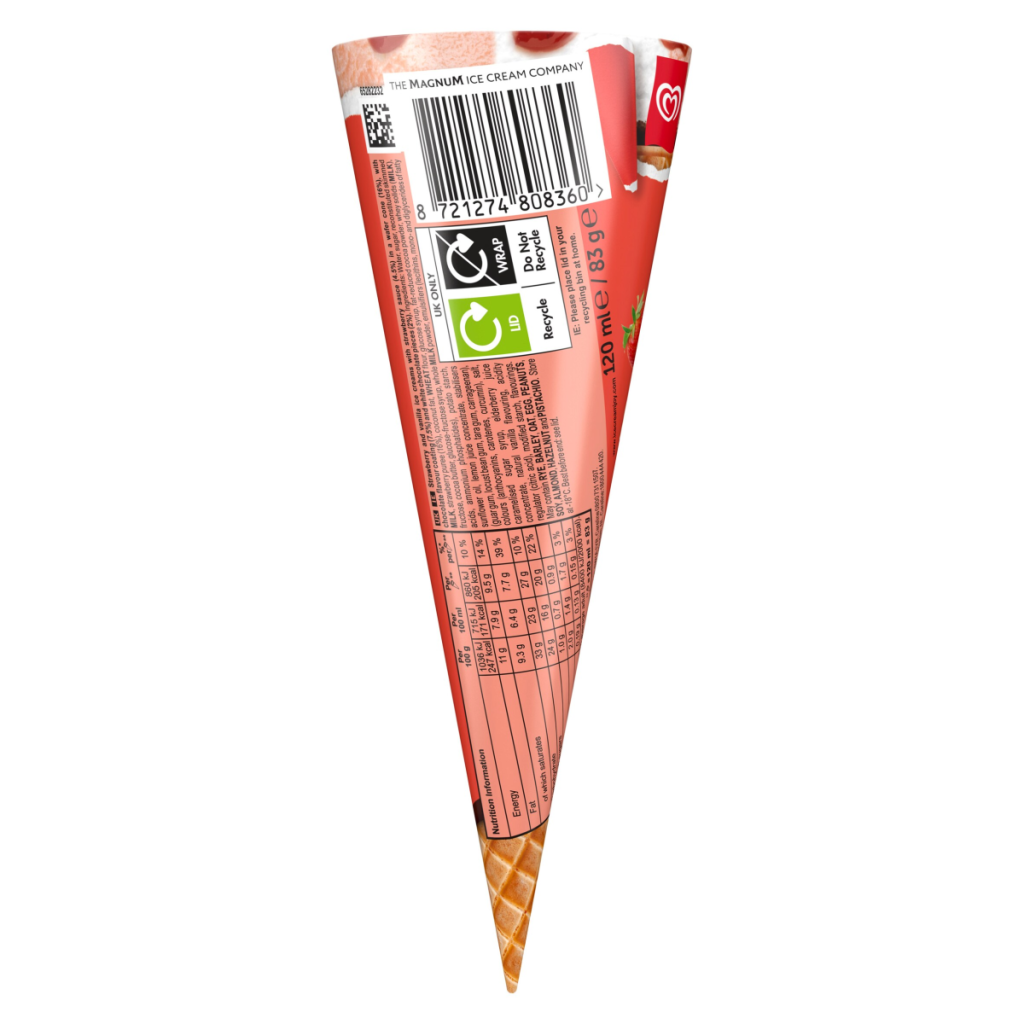Cornetto Strawberry Ice Cream Cone 120 ml