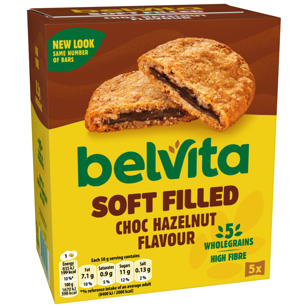 Belvita Soft Bakes Chocolate Hazelnut Flavour Cereal Snack Bars Multipack 250g (5 x 50g)