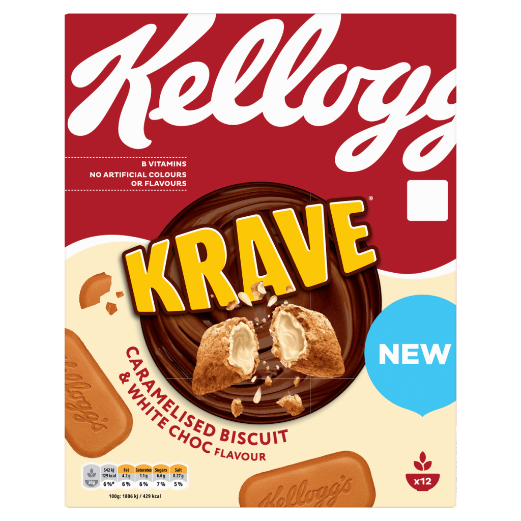 Kellogg’s Krave Caramelised Biscuit & White Choc Flavour 375g