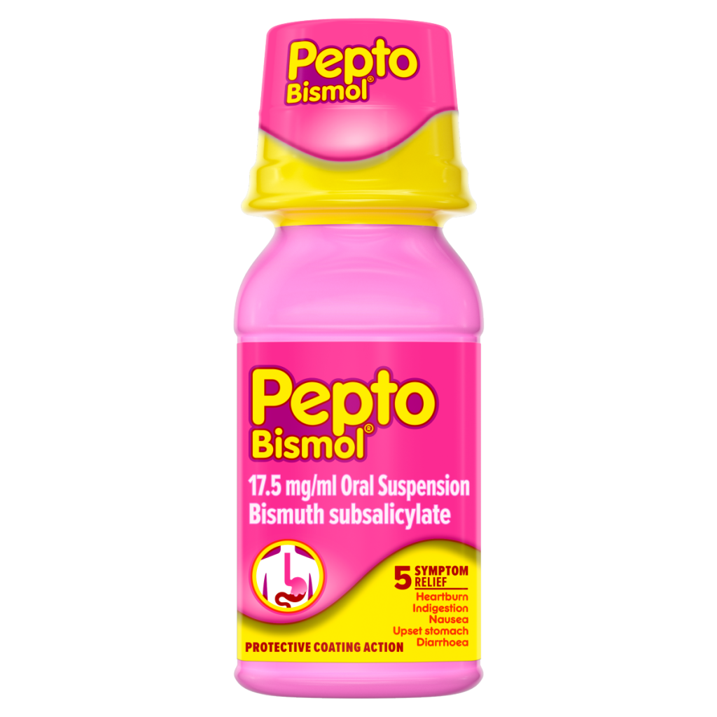 Pepto-Bismol For Nausea, Heartburn, Indigestion, Upset Stomach and Diarrhoea, 5 Symptom Relief 120ml