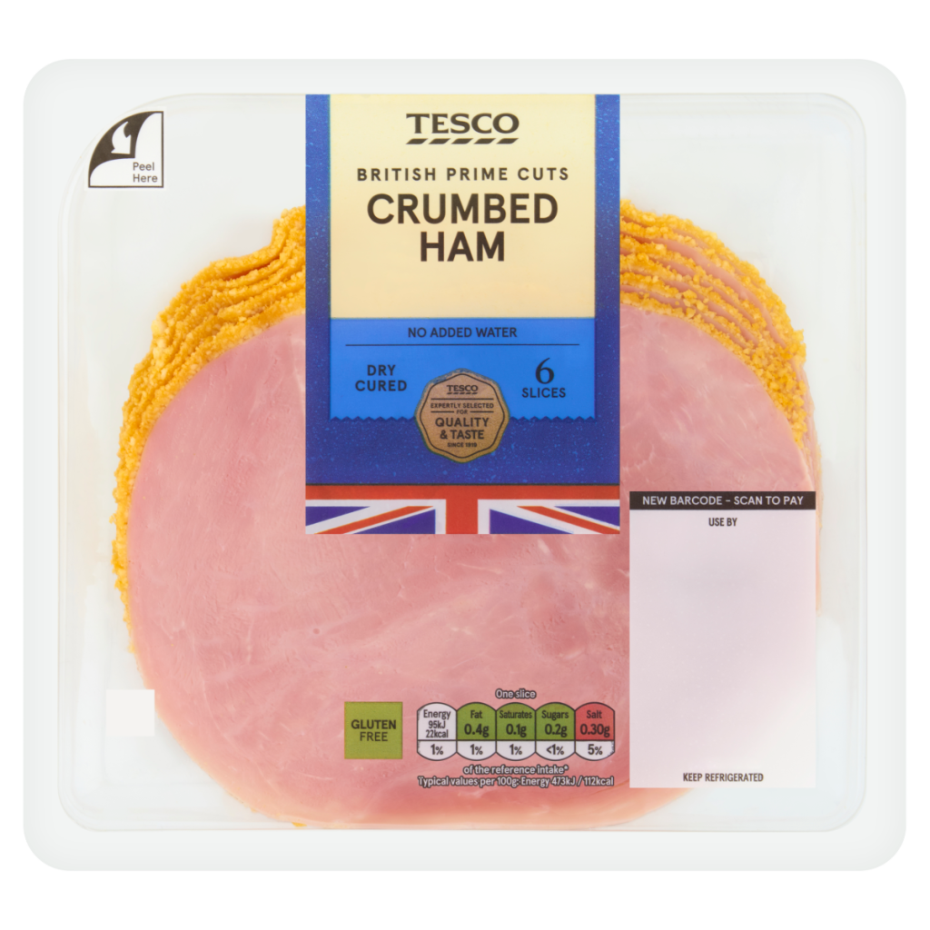 Tesco 6 Crumbed Ham Slices 120g