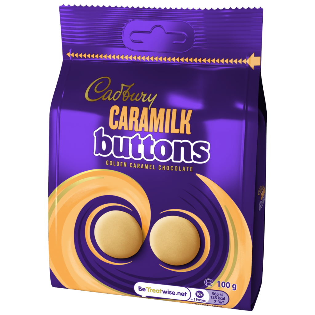 Cadbury Caramilk Golden Caramel Chocolate Buttons Bag 100g