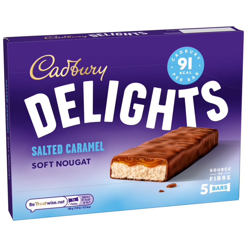 Cadbury Delights Chocolate Salted Caramel 4 Pack Multipack 110 g