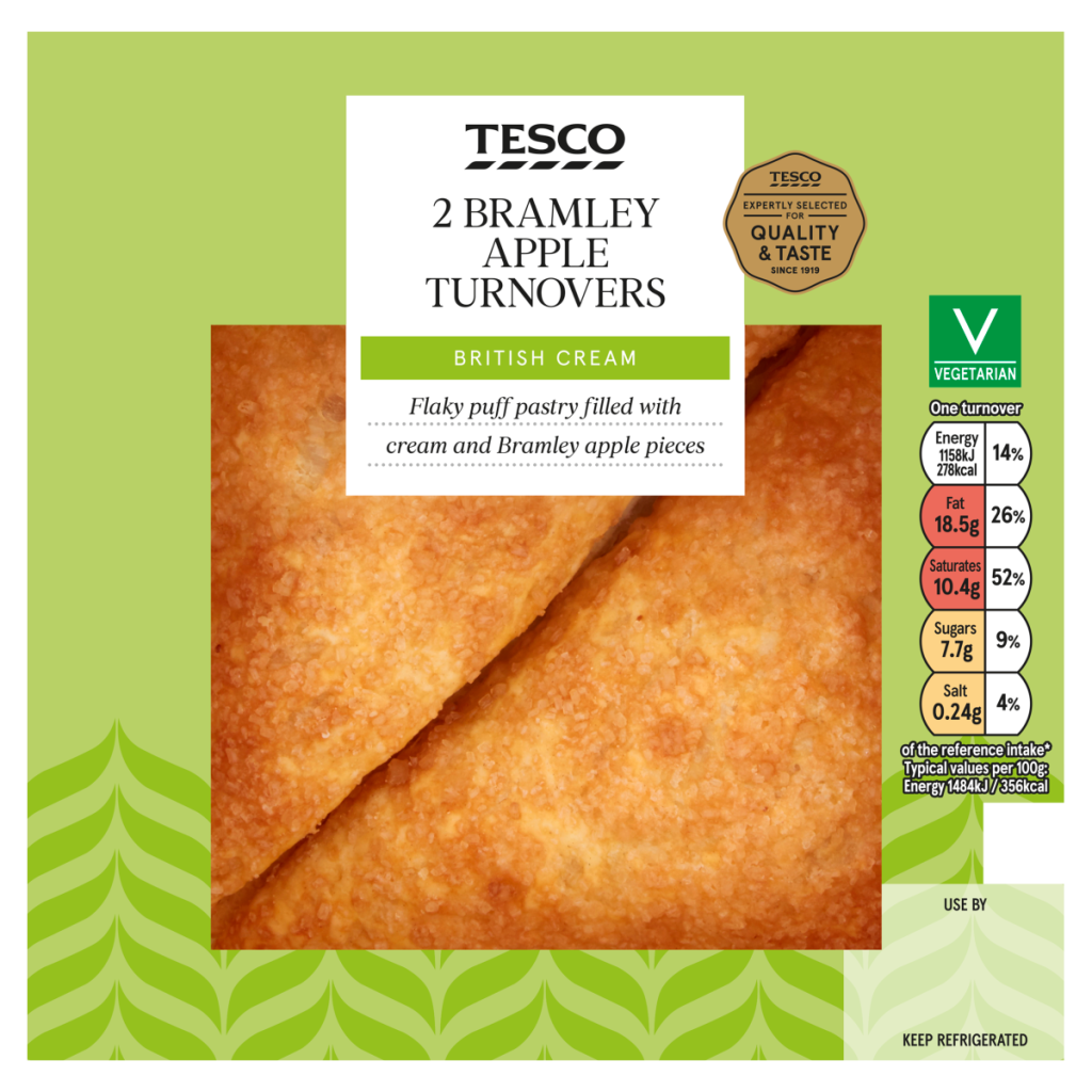 Tesco 2 Bramley Apple Turnovers