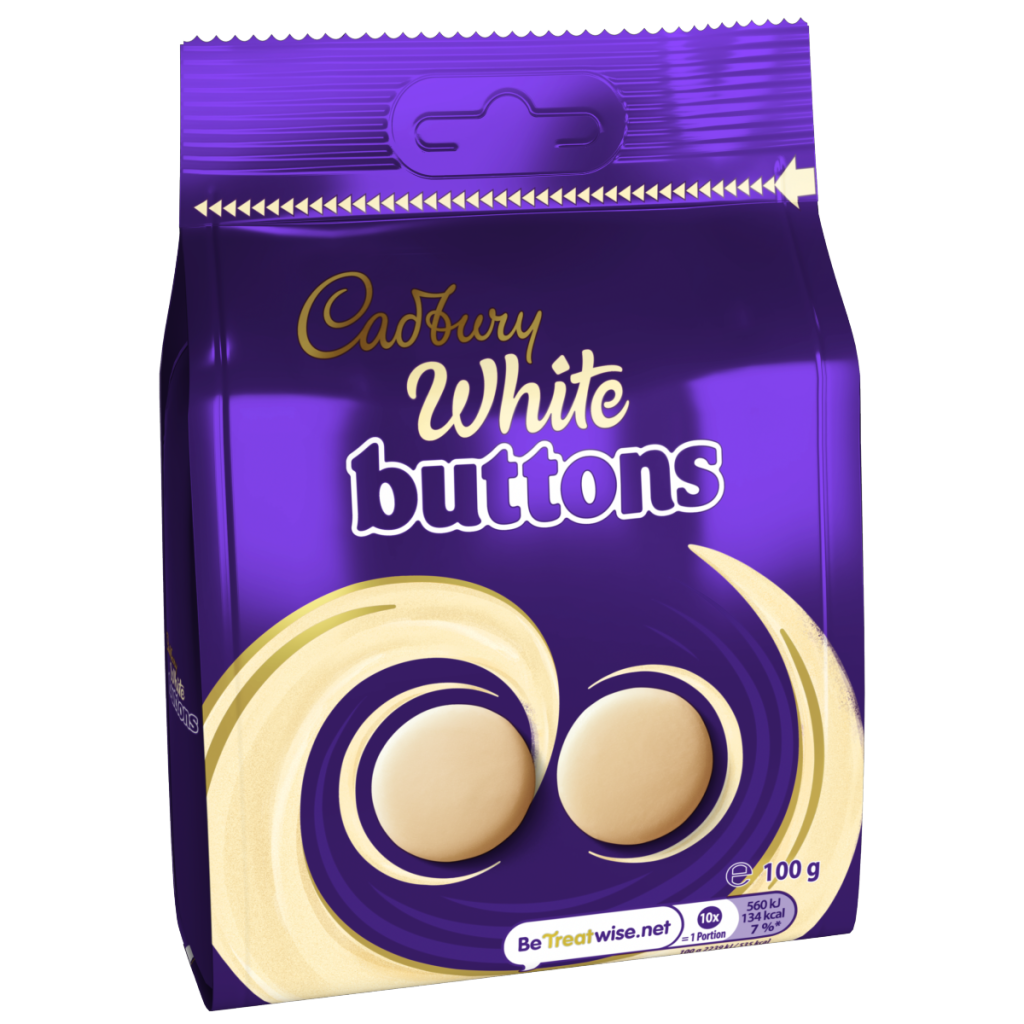 Cadbury White Chocolate Buttons Bag 100g