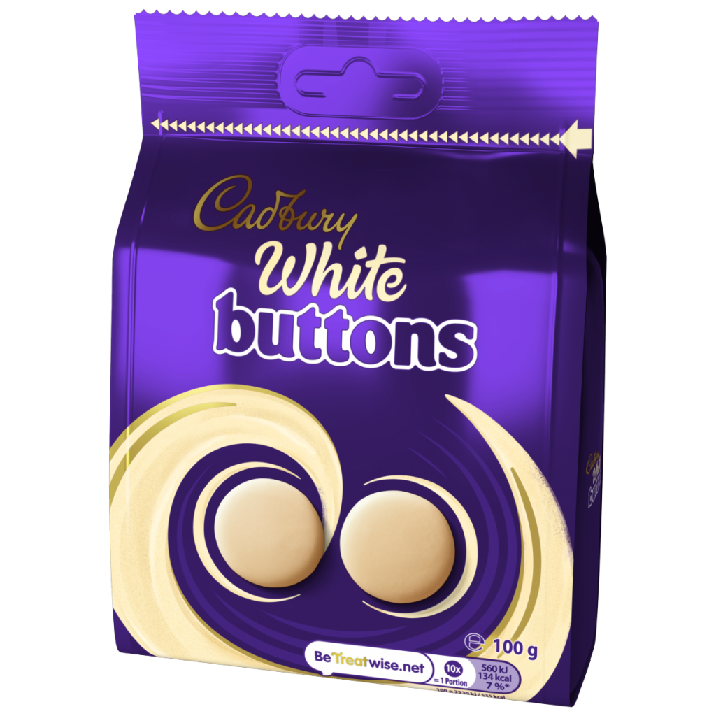 Cadbury White Chocolate Buttons Bag 100g