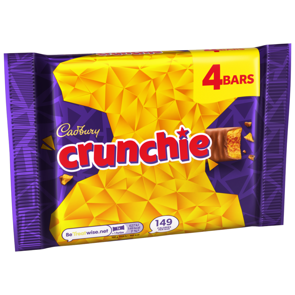 Cadbury Crunchie Chocolate Bar 4 Pack Multipack (4x32g) 128 g