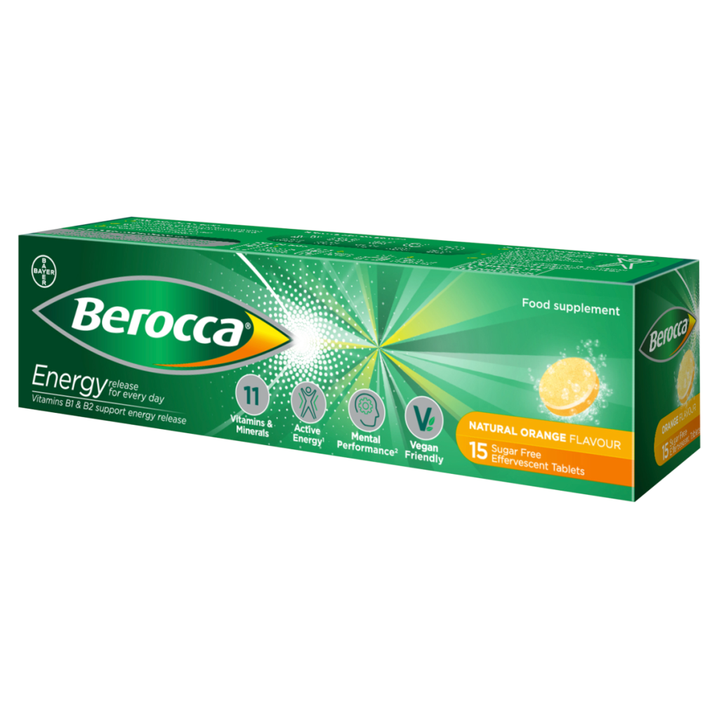 Berocca Natural Orange Flavour 15 Sugar Free Effervescent Tablets