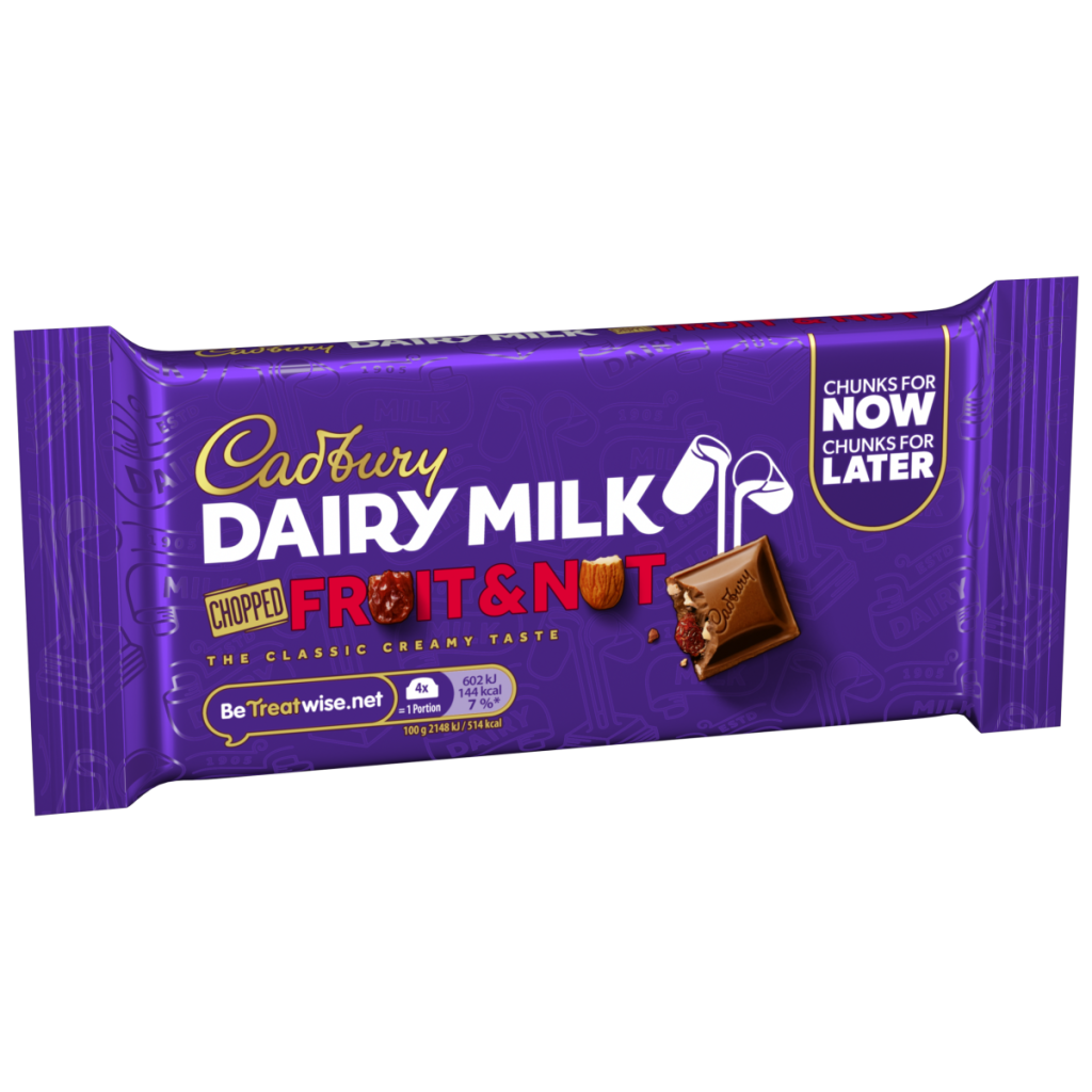 Cadbury Dairy Milk Chopped Fruit & Nut Chocolate Grab Pack 56 g