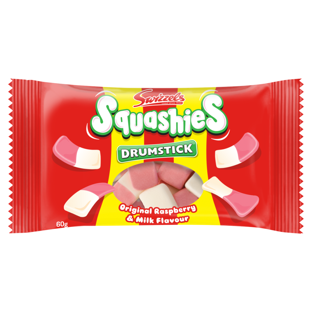 Swizzels Original Raspberry & Milk Flavour Squashies Drumstick 60g