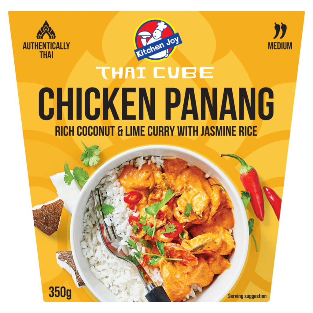 Kitchen Joy Thai Cube Chicken Panang Rich Coconut & Lime Curry with Jasmine Rice 350g