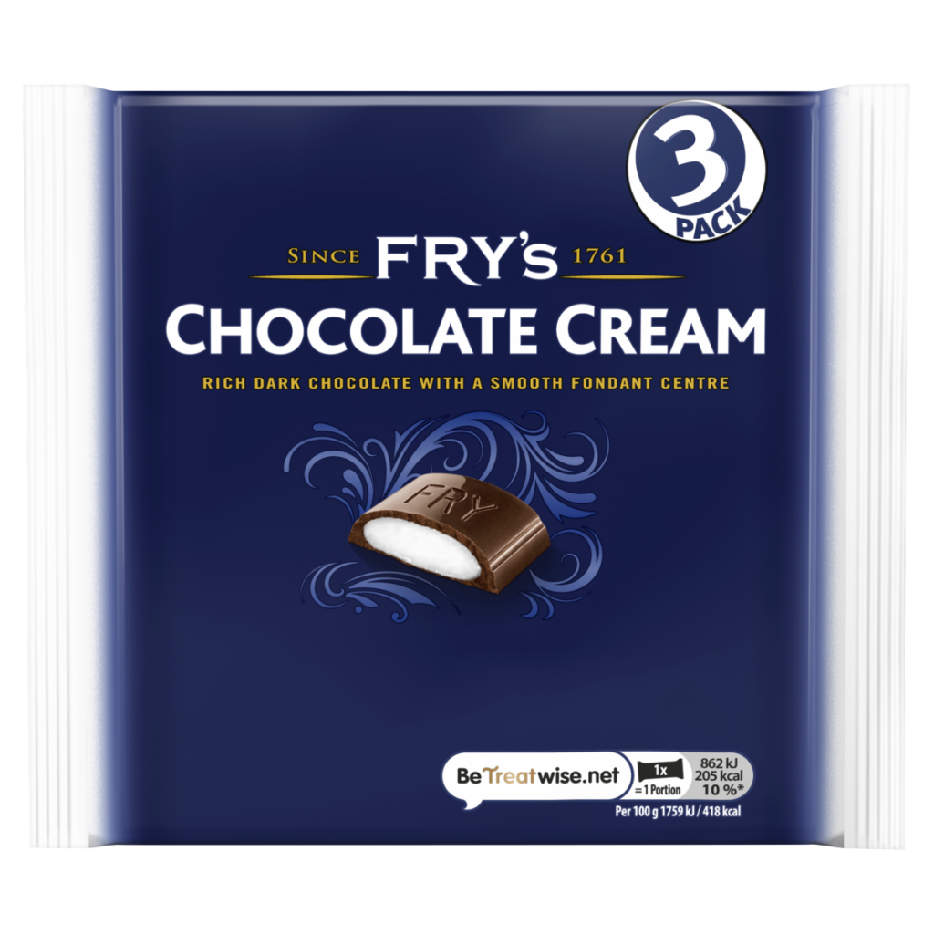 Fry’s Chocolate Cream Chocolate Bar 3 Pack Multipack 147g (3 x 49g)