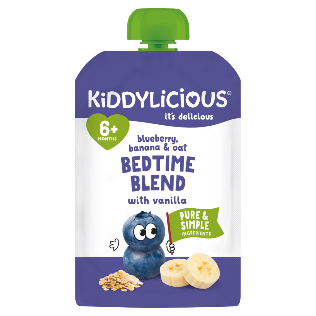 Kiddylicious Blueberry, Banana & Oat Bedtime Blend with Vanilla 6+ Months 100g