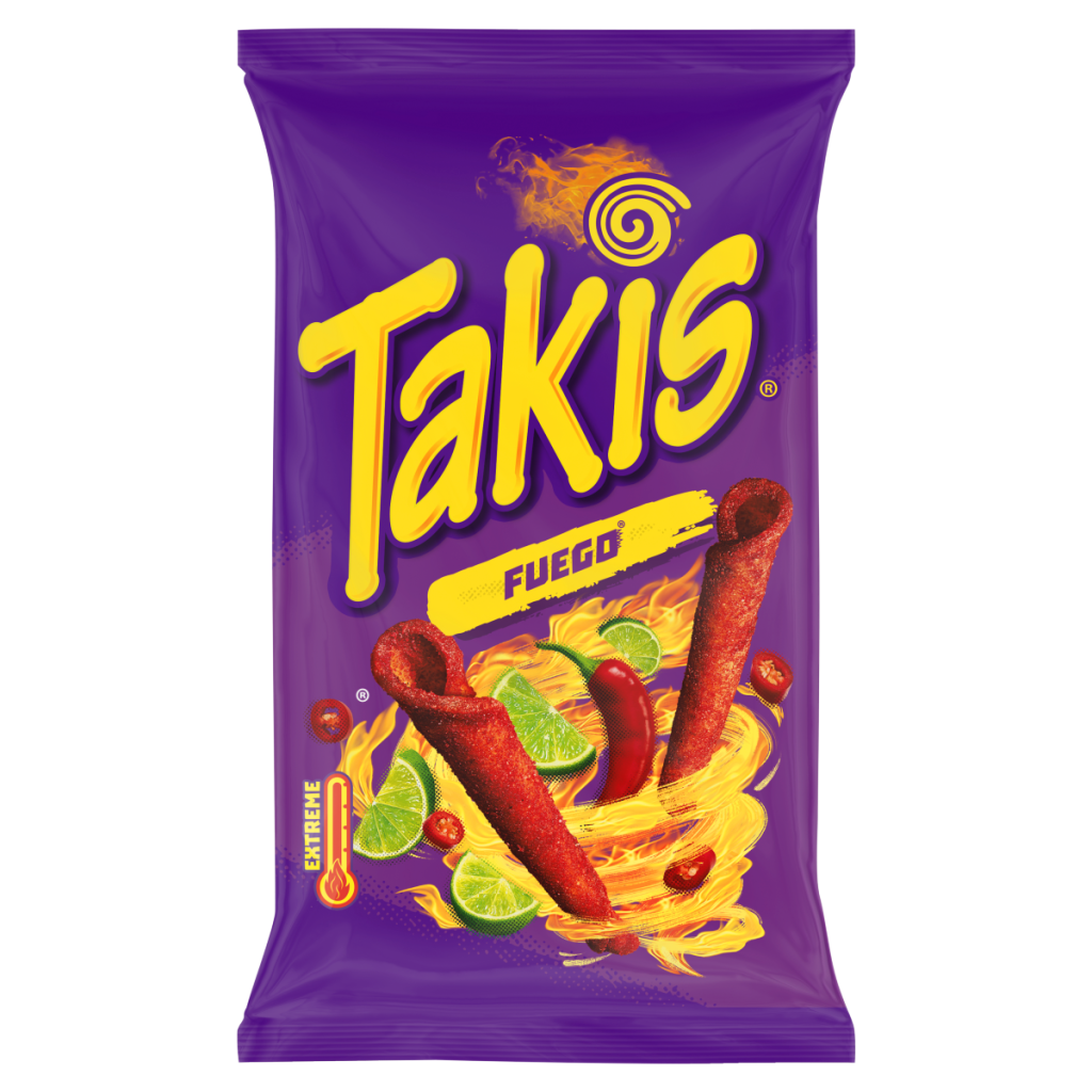 Takis Fuego Seasoned Chilli and Lime Flavour Fried Maize Snack 100g