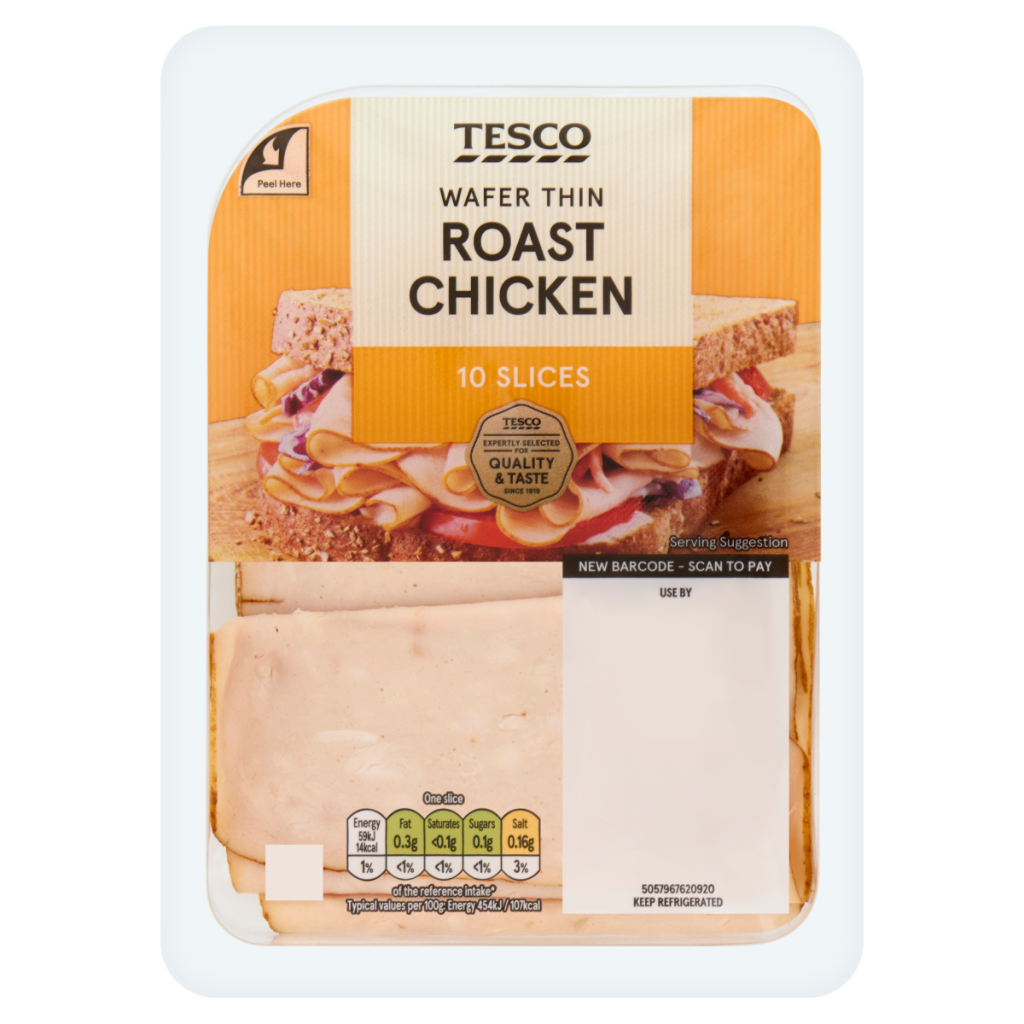 Tesco 10 Wafer Thin Roast Chicken Slices 125g