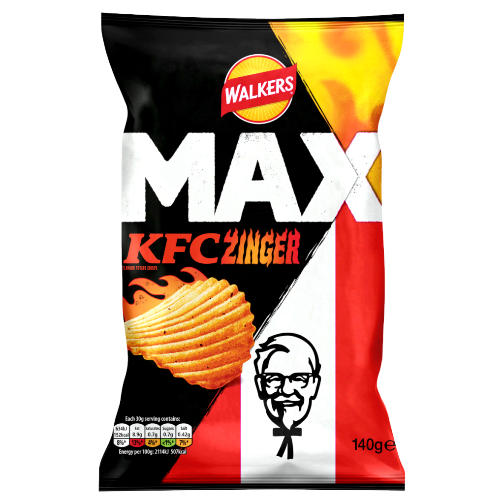 Walkers MAX KFC Zinger Chicken Sharing Crisps 140g