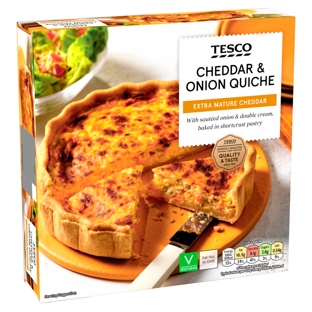 Tesco Cheddar & Onion Quiche 400g