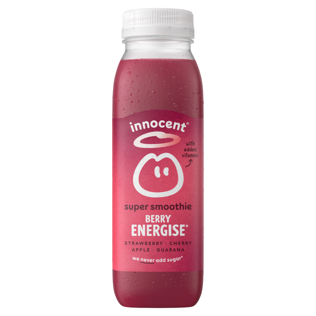 innocent Berry Energise, Strawberry, Cherry, Apple & Guarana Super Smoothie 330ml
