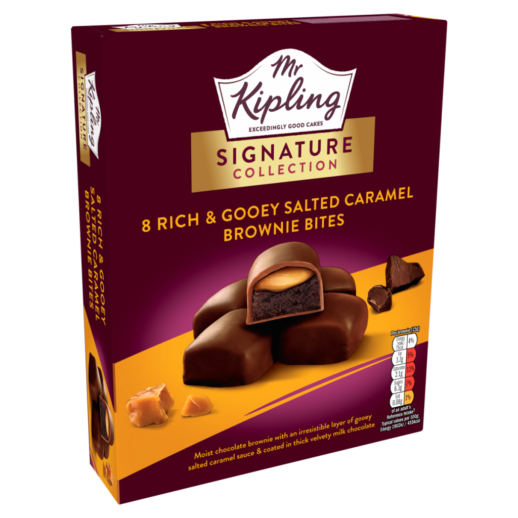 Mr Kipling Signature Collection 8 Rich & Gooey Salted Caramel Brownie Bites