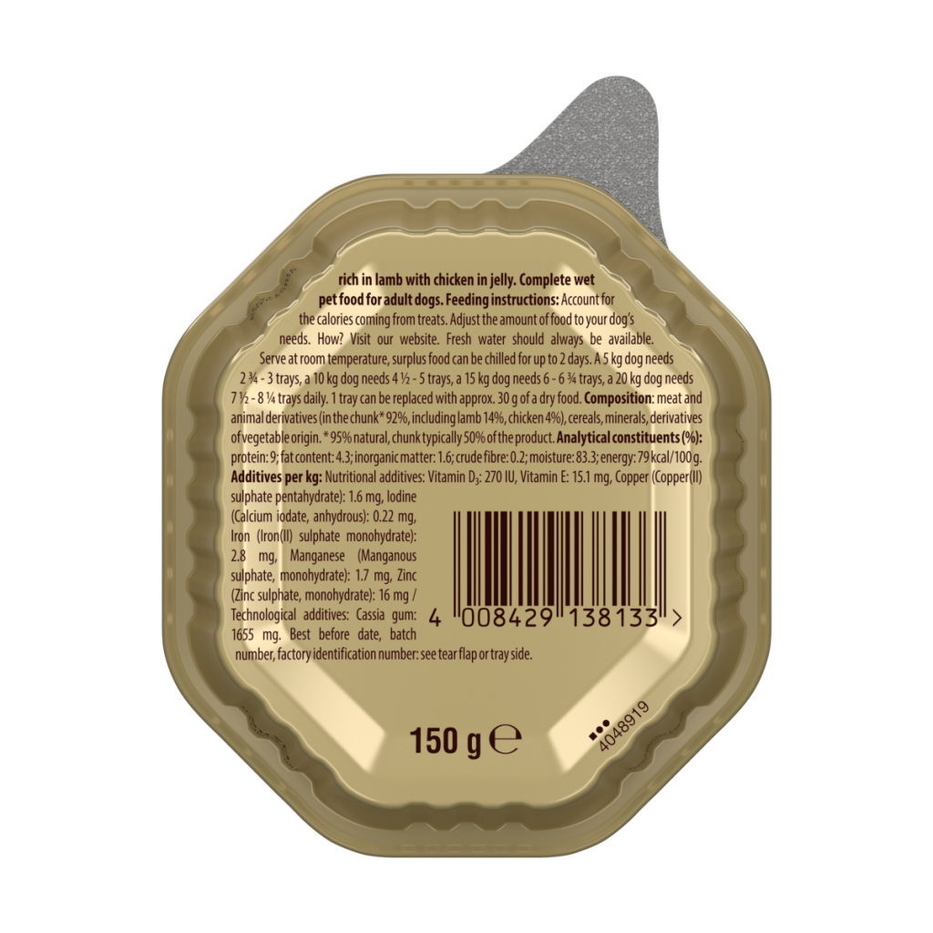 Cesar Classic Terrine Wet Dog Food tray Rich in Lamb with Chicken in Jelly 150g