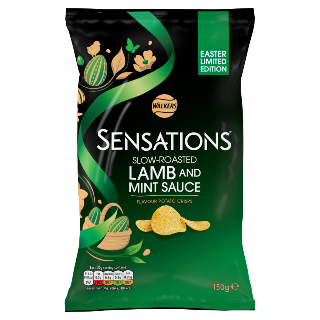 Walkers Sensations Snacks Lamb & Mint Sauce Sharing Crisps 150g