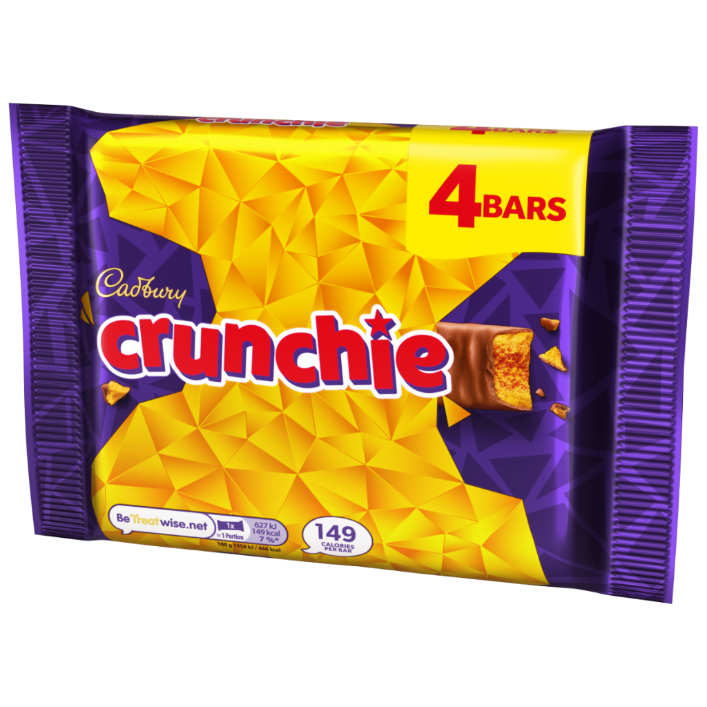 Cadbury Crunchie Chocolate Bar 4 Pack Multipack (4x32g) 128 g