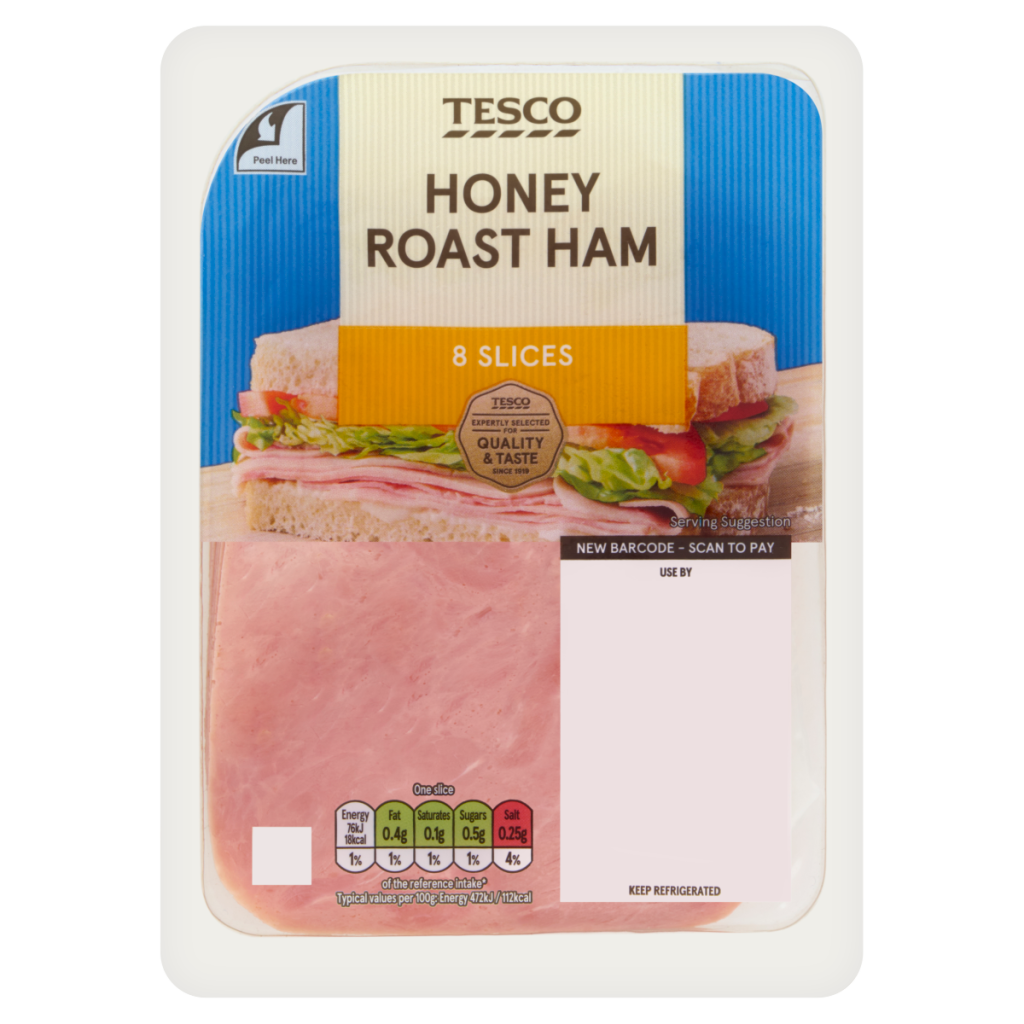 Tesco 8 Honey Roast Ham Slices 125g