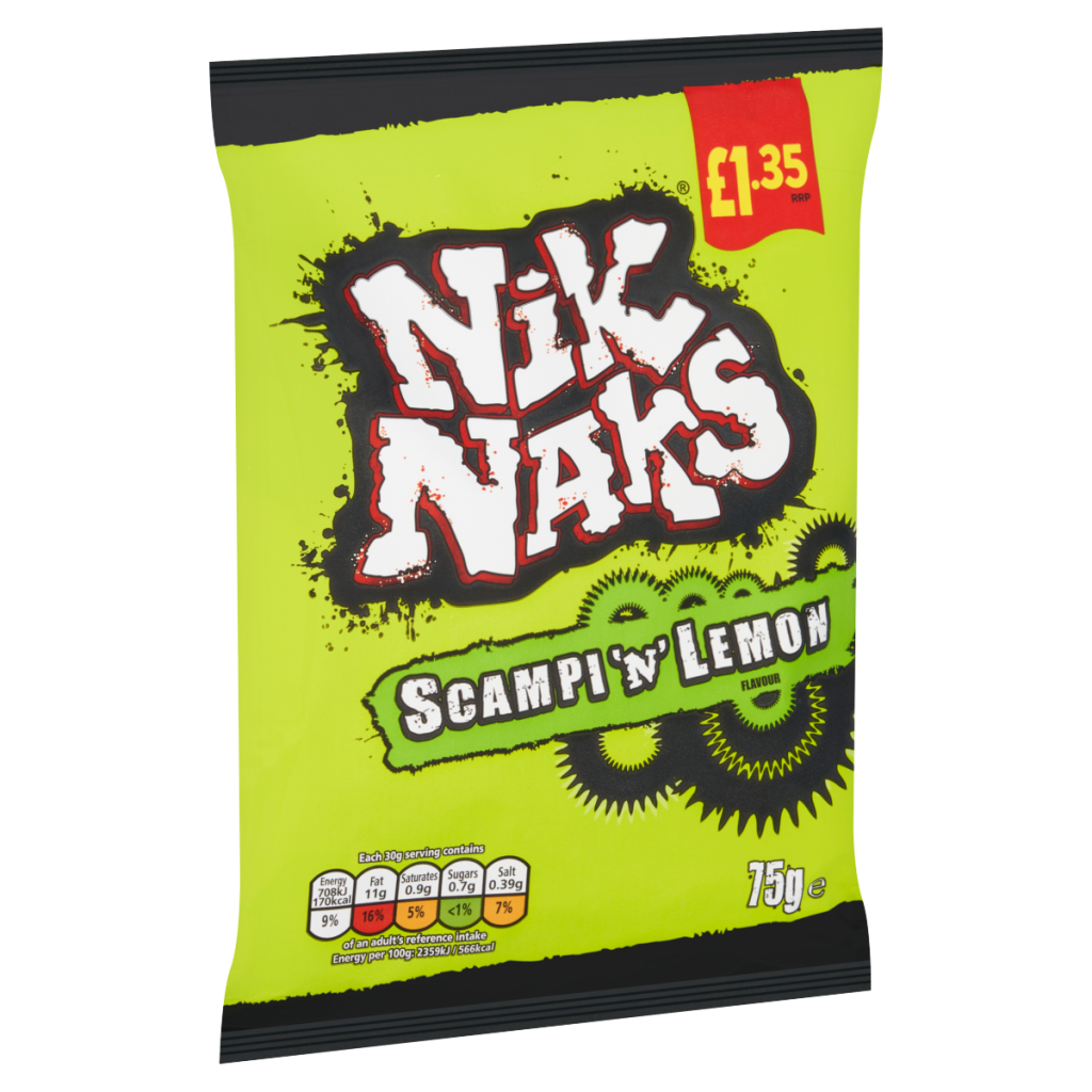 Nik Naks Scampi ‘N’ Lemon Flavour 75g