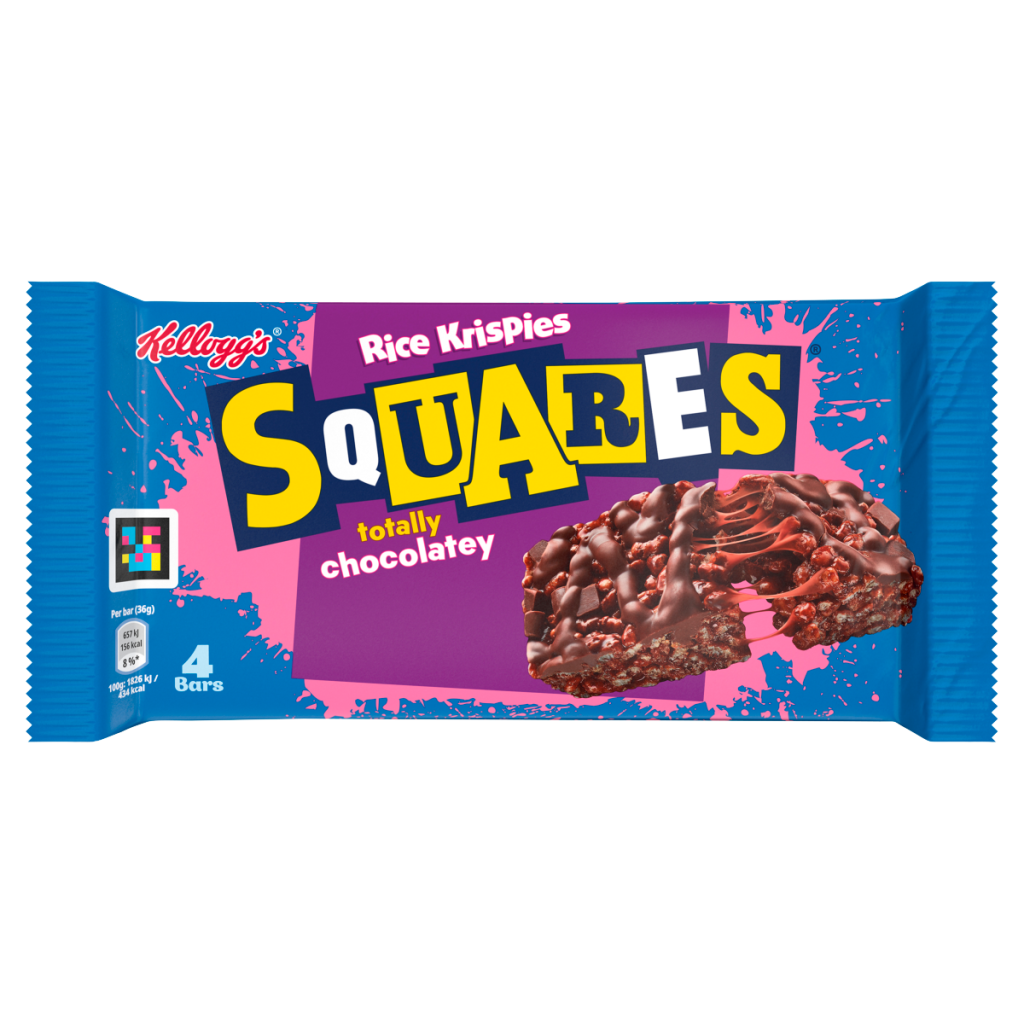 Kellogg’s Squares Totally Chocolatey Rice Krispies Bars 4 x 36g (144g)