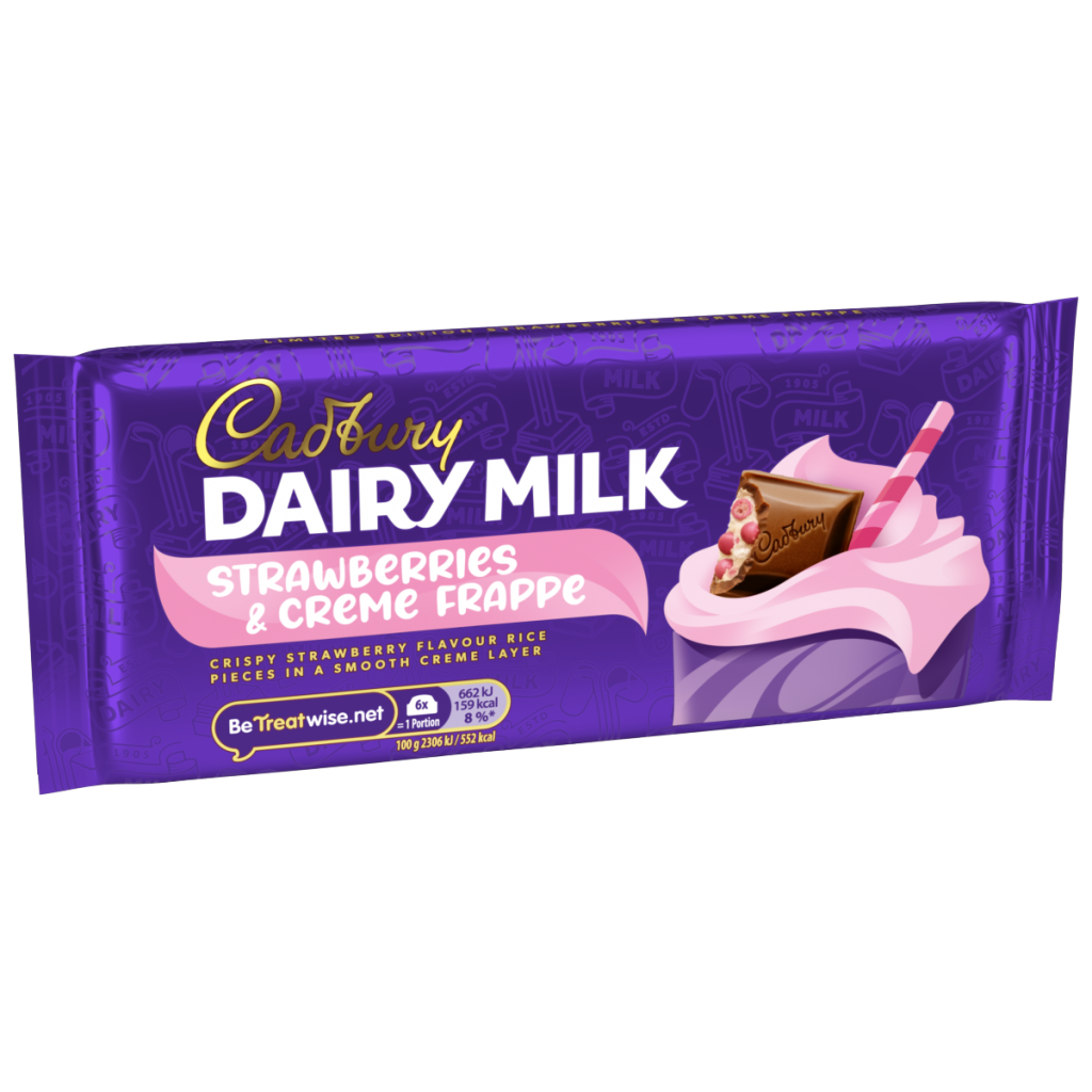 Cadbury Dairy Milk Strawberries & Creme Frappe Chocolate Bar 115 g