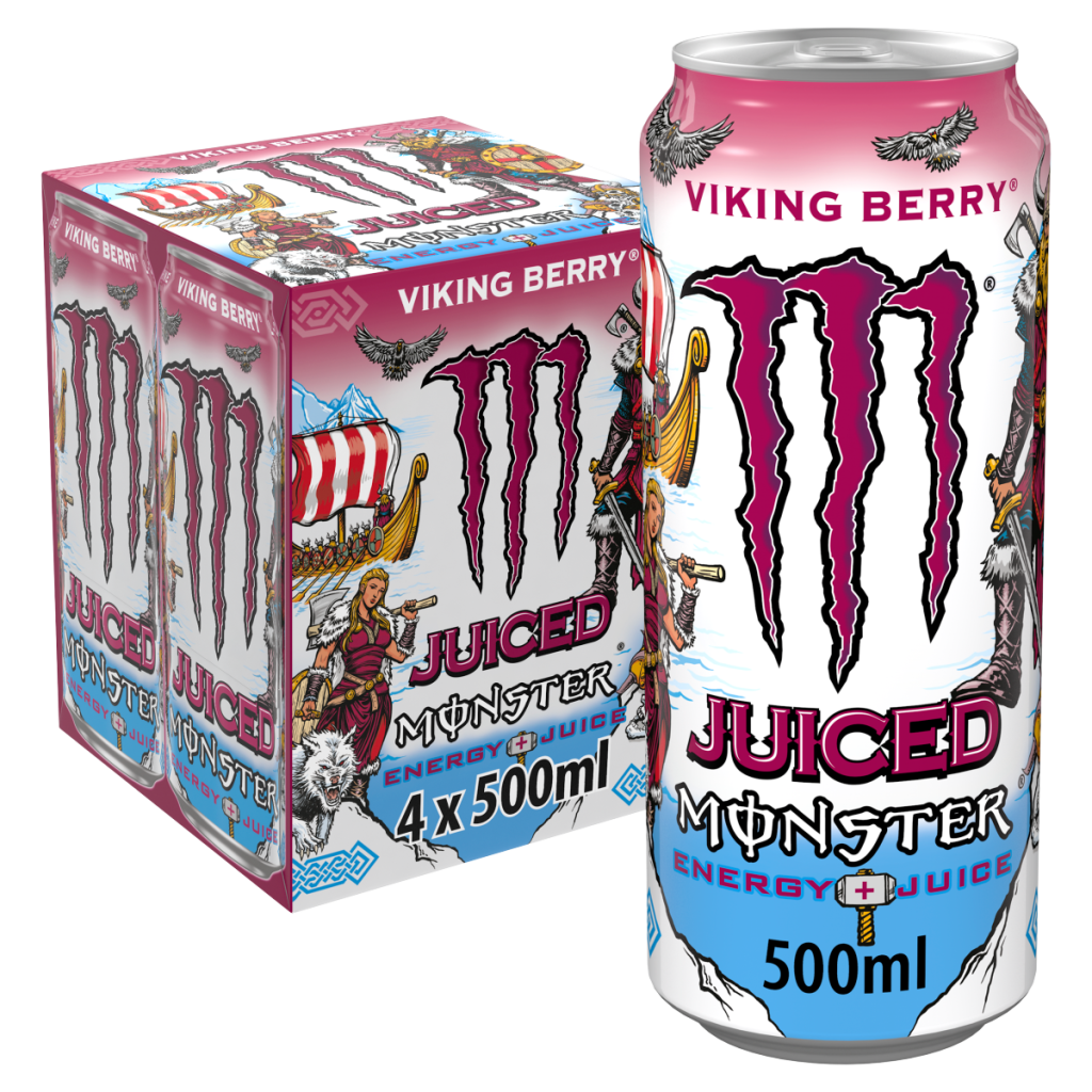 Monster Energy Drink Viking Berry 4 x 500ml Cans