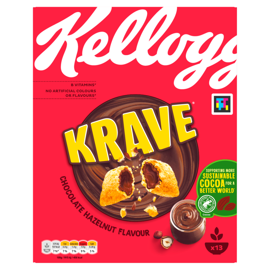 Kellogg’s Krave Chocolate Hazelnut Flavour Breakfast Cereal 410g