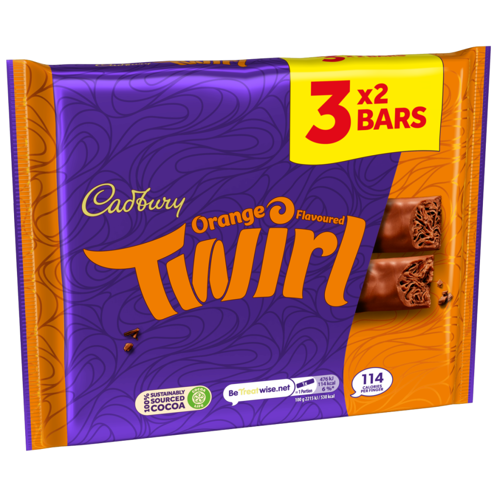 Cadbury Twirl Orange Chocolate 3 Pack Multipack 129 g