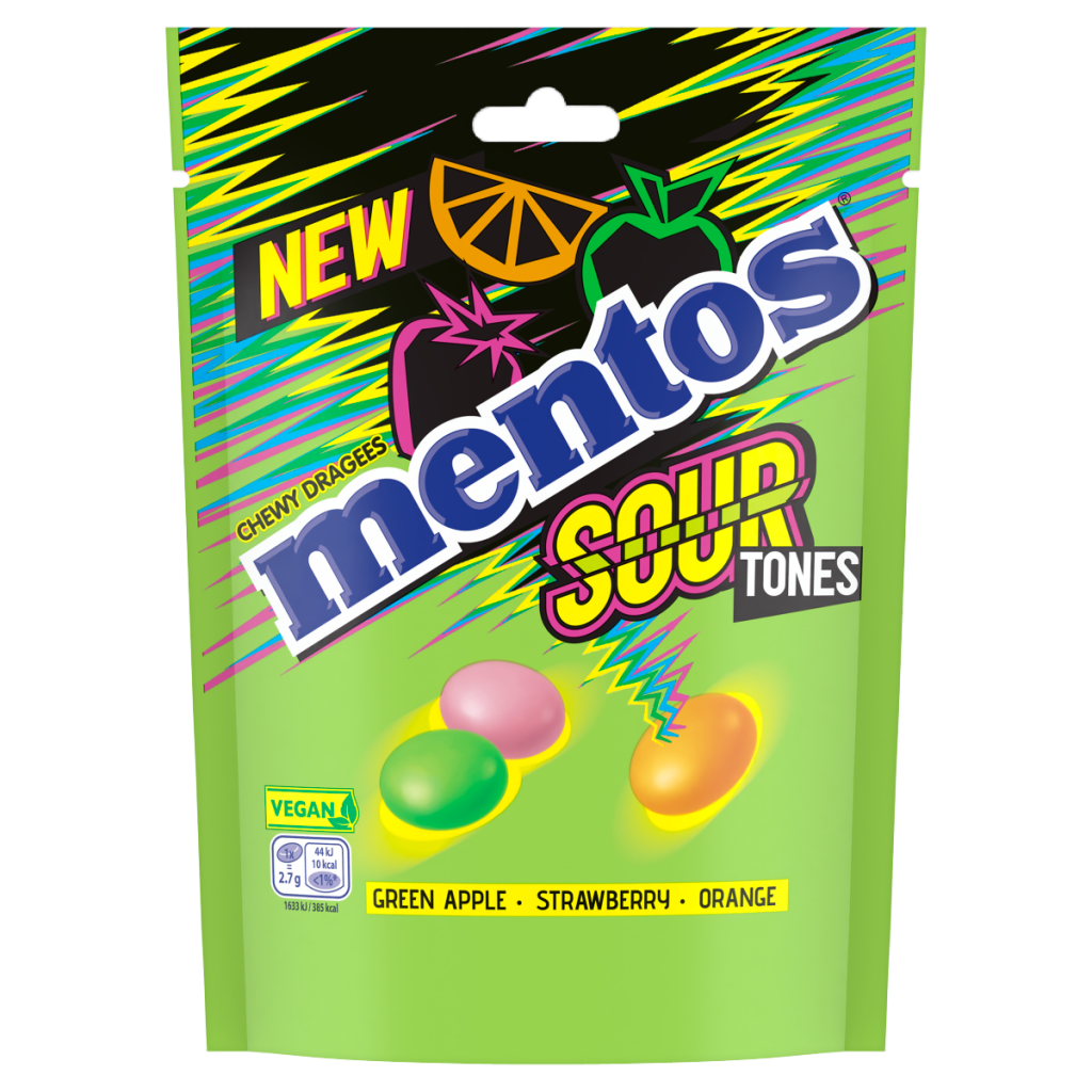 Mentos Sour Tones Chewy Dragees 150g