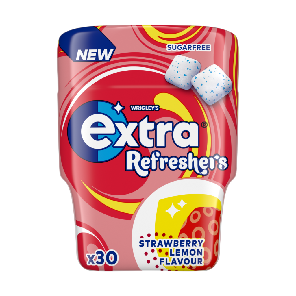 Extra Refreshers Strawberry Lemon Sugar Free Chewing Gum x30 Pieces