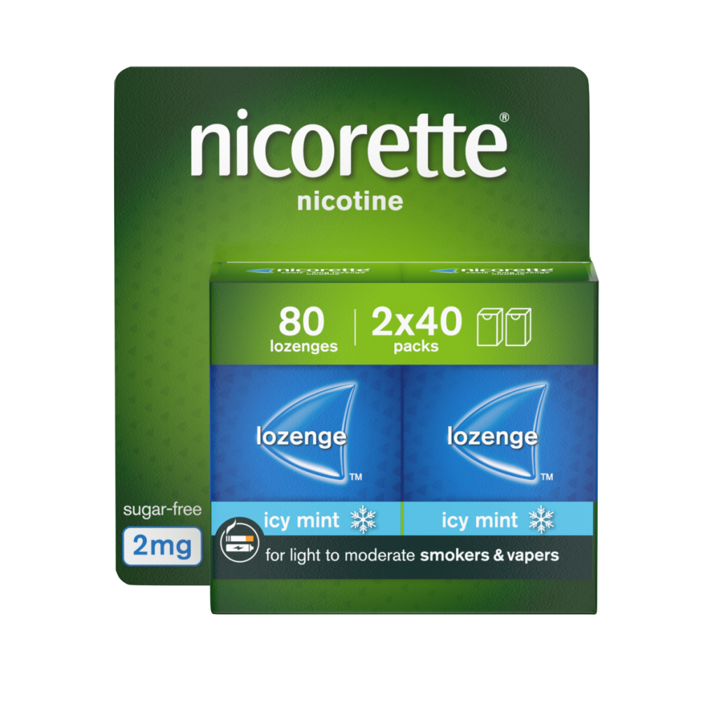 Nicorette 2mg Cools Lozenge 80 pieces,Quit Smoking or Quit Vaping Aid