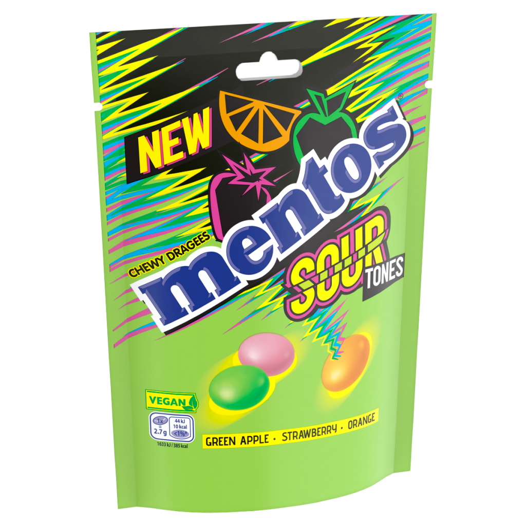 Mentos Sour Tones Chewy Dragees 150g