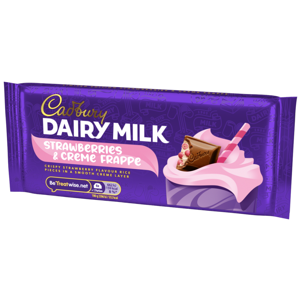 Cadbury Dairy Milk Strawberries & Creme Frappe Chocolate Bar 115 g