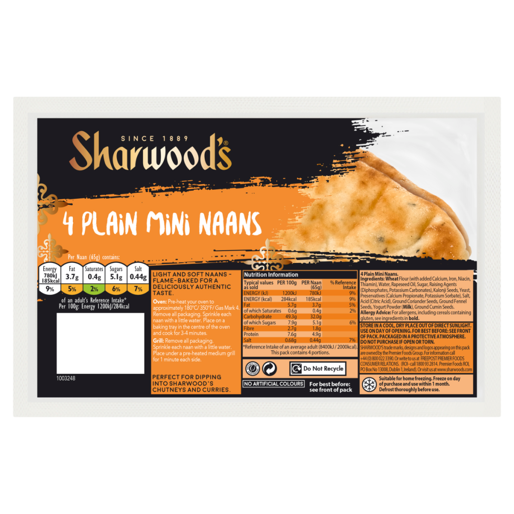 Sharwood’s 4 Plain Mini Naans
