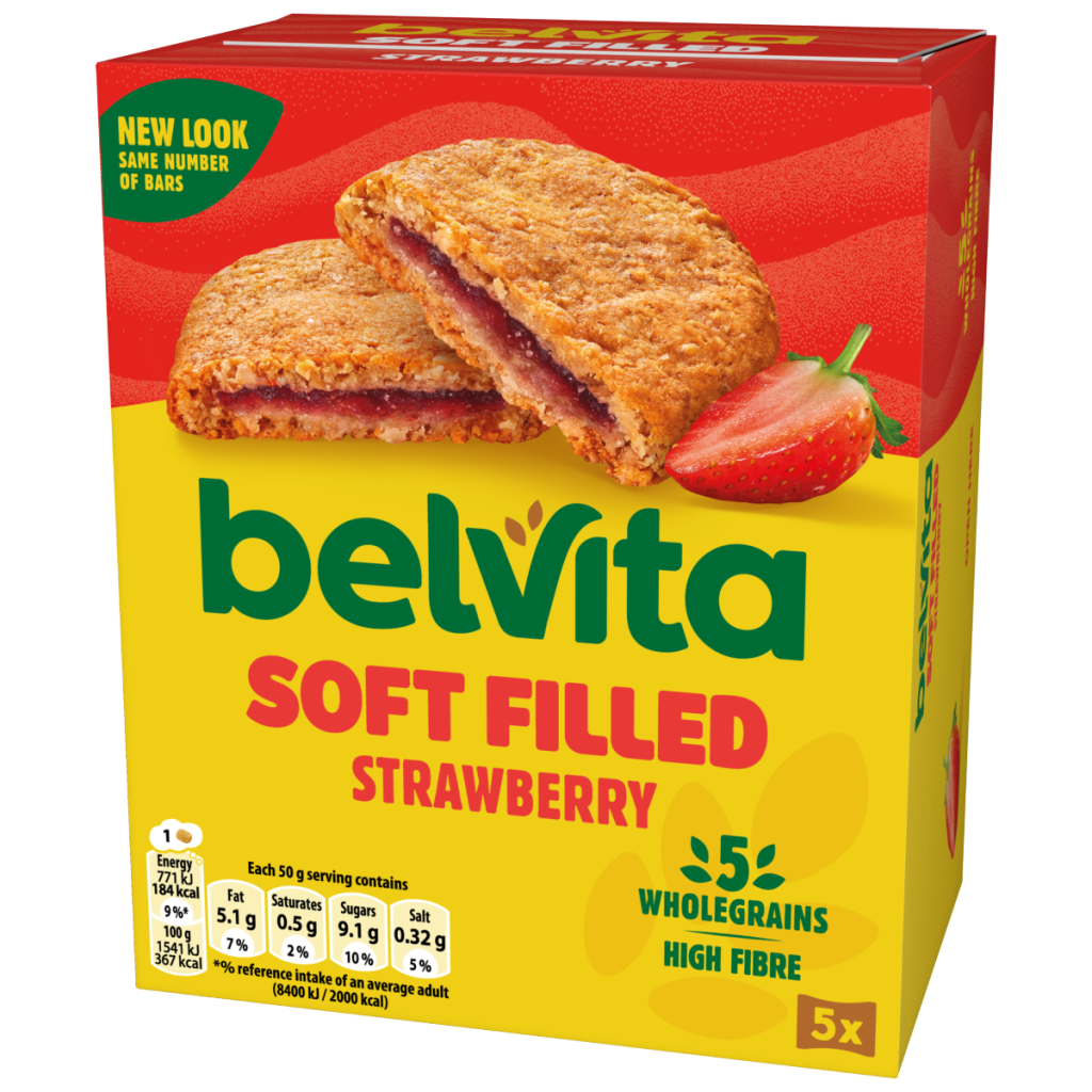 Belvita Soft Bakes Strawberry Filled Cereal Snack Bars Multipack 250g (5 x 50g)