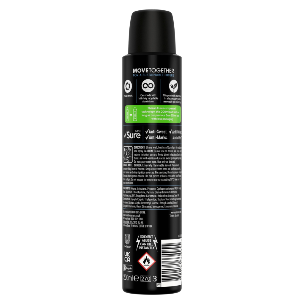 Sure Men Invisible Ice Fresh Anti-Perspirant Aerosol 200 ml