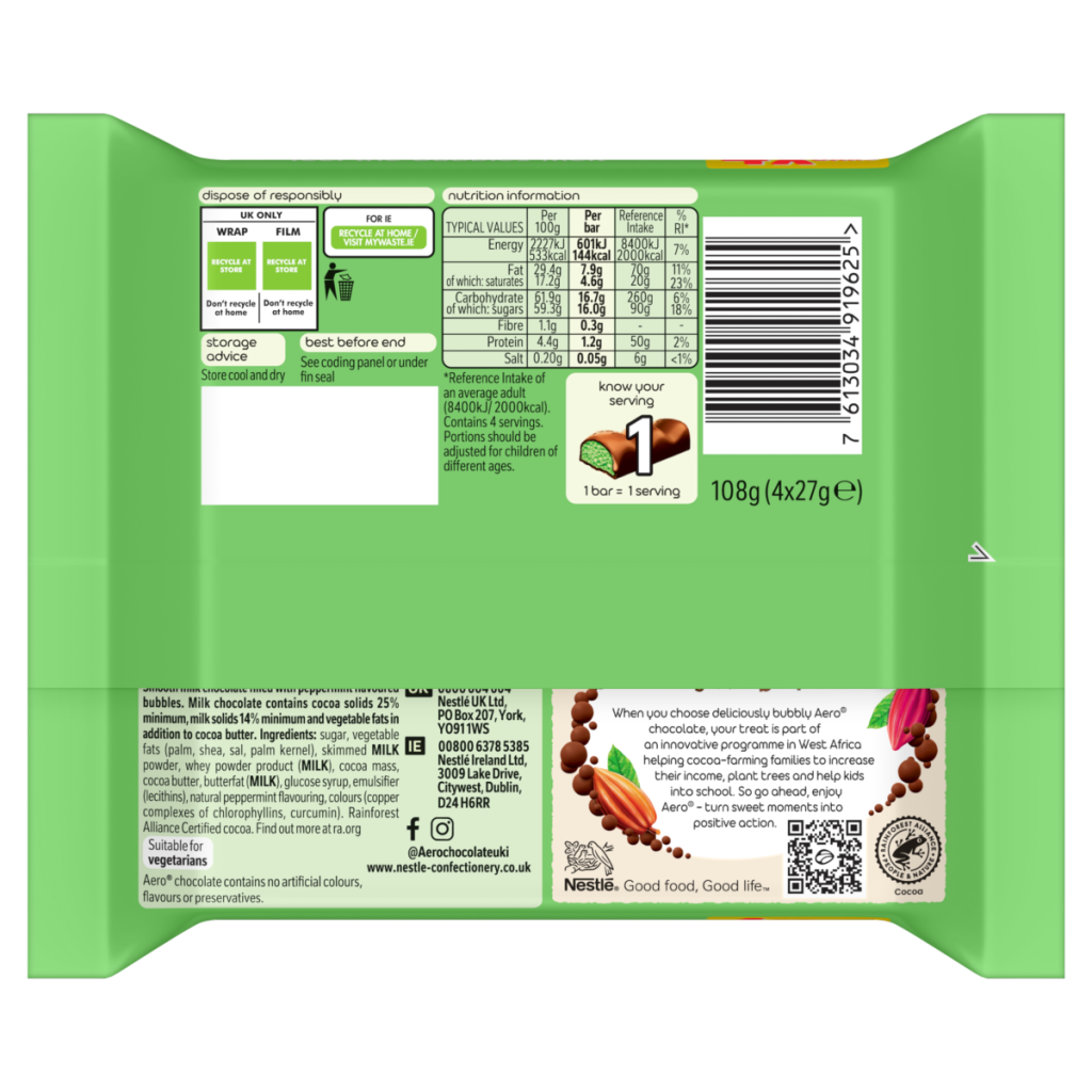 Aero Peppermint Chocolate 108g