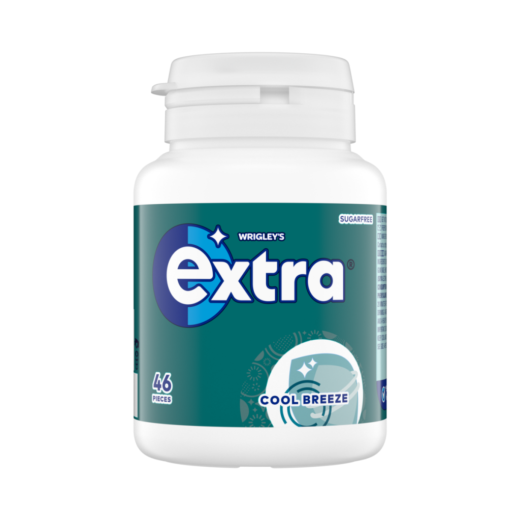 Extra Cool Breeze Chewing Gum Sugar Free Bottle 46 pieces (1x6x6 Bottles)