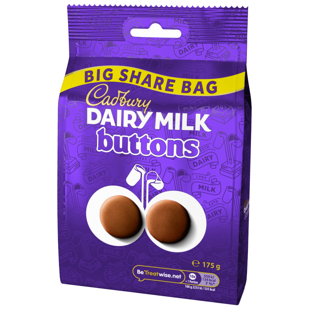 Cadbury Dairy Milk Chocolate Buttons Large Sharing Bag 175 g