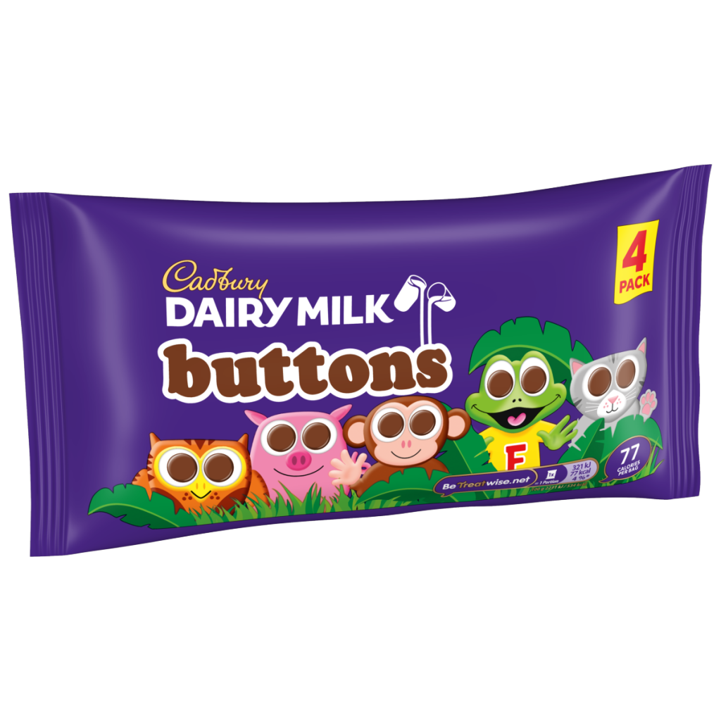 Cadbury Dairy Milk Chocolate Buttons 4 Pack Multipack 57.6g (4 x 14.4g)